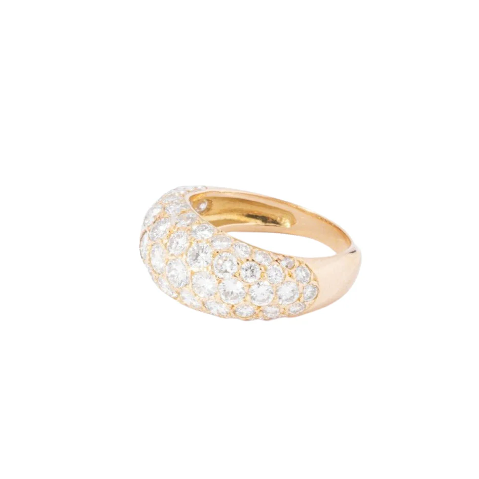 Bague jonc bombée en diamant. - Image 5