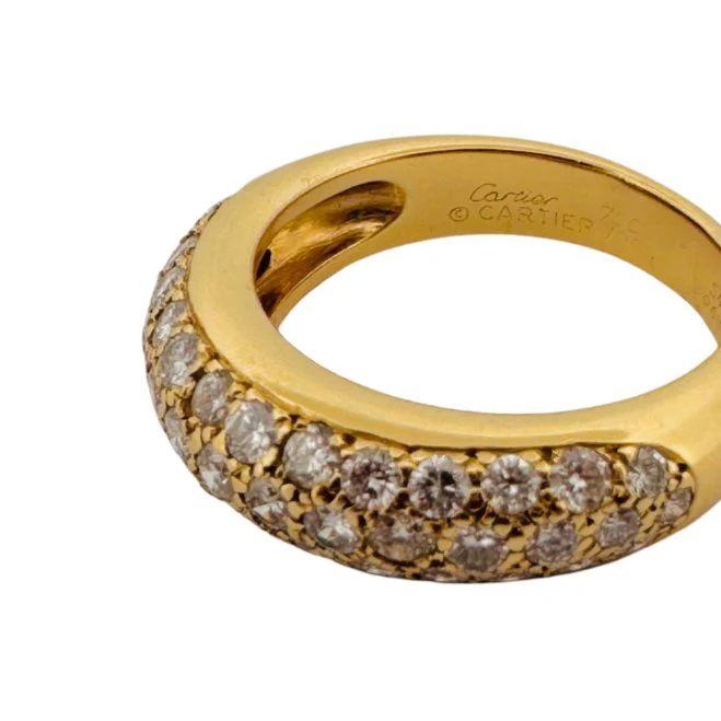 Bague Jonc CARTIER en or jaune et diamants - Image 2