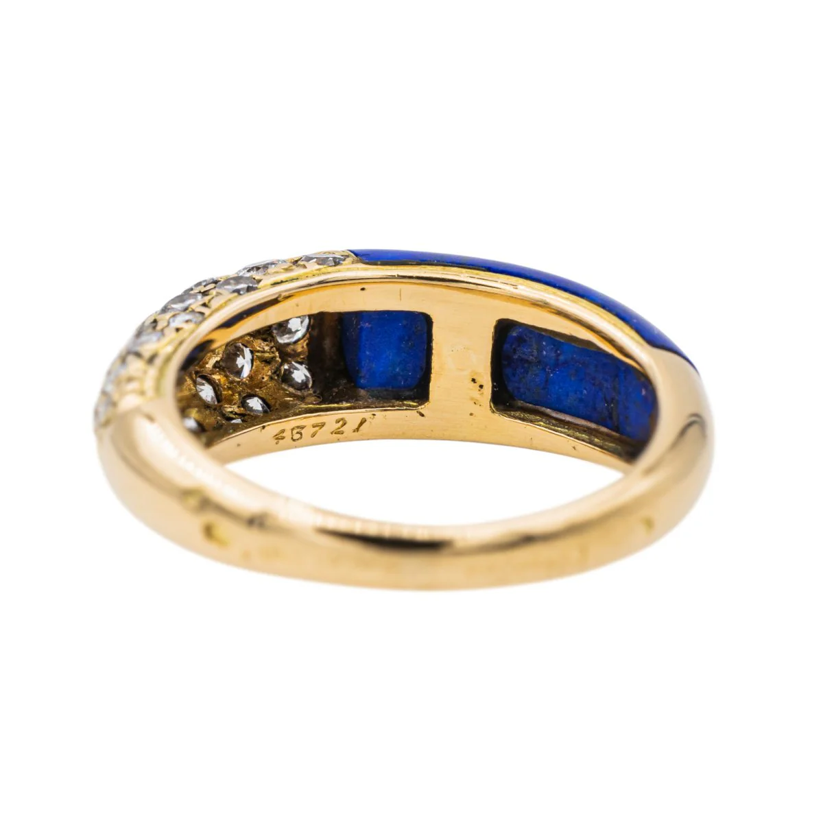 Bague Jonc CARTIER "Mimi" en or jaune, lapis-lazuli et diamants - Image 4