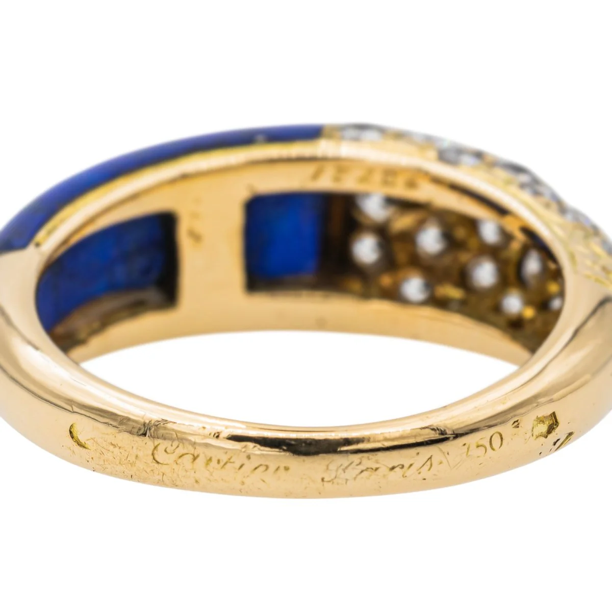 Bague Jonc CARTIER "Mimi" en or jaune, lapis-lazuli et diamants - Image 7