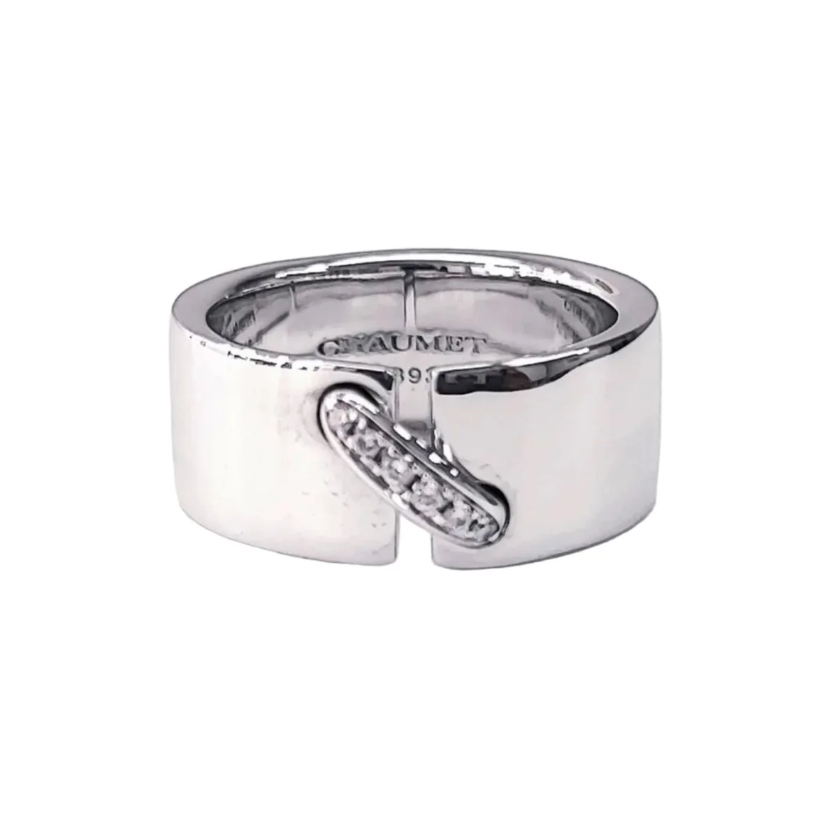 Bague Bandeau CHAUMET "Liens" en or blanc et diamants