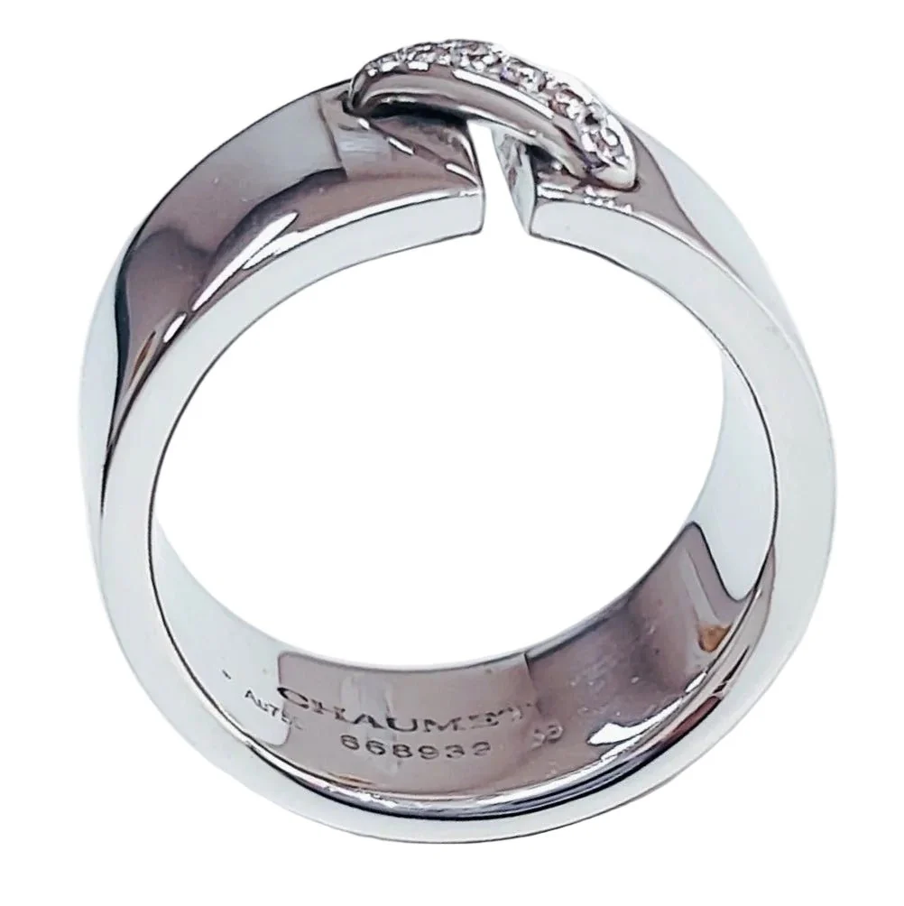 Bague Bandeau CHAUMET "Liens" en or blanc et diamants - Image 3