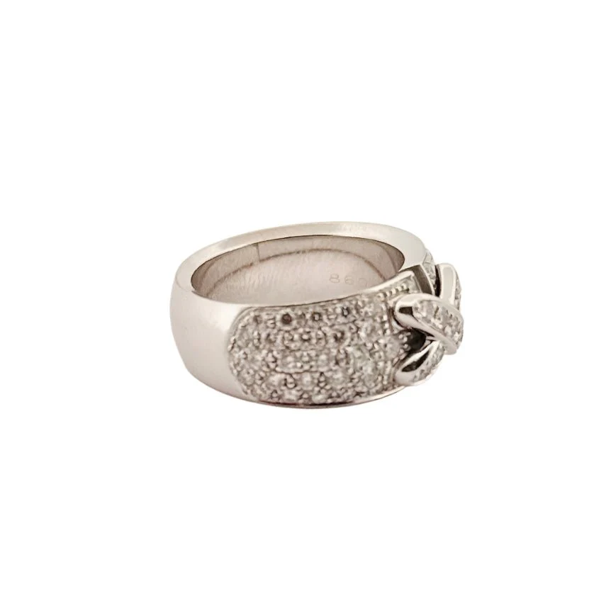 Bague Jonc CHAUMET "Liens" en or blanc et diamants - Image 3