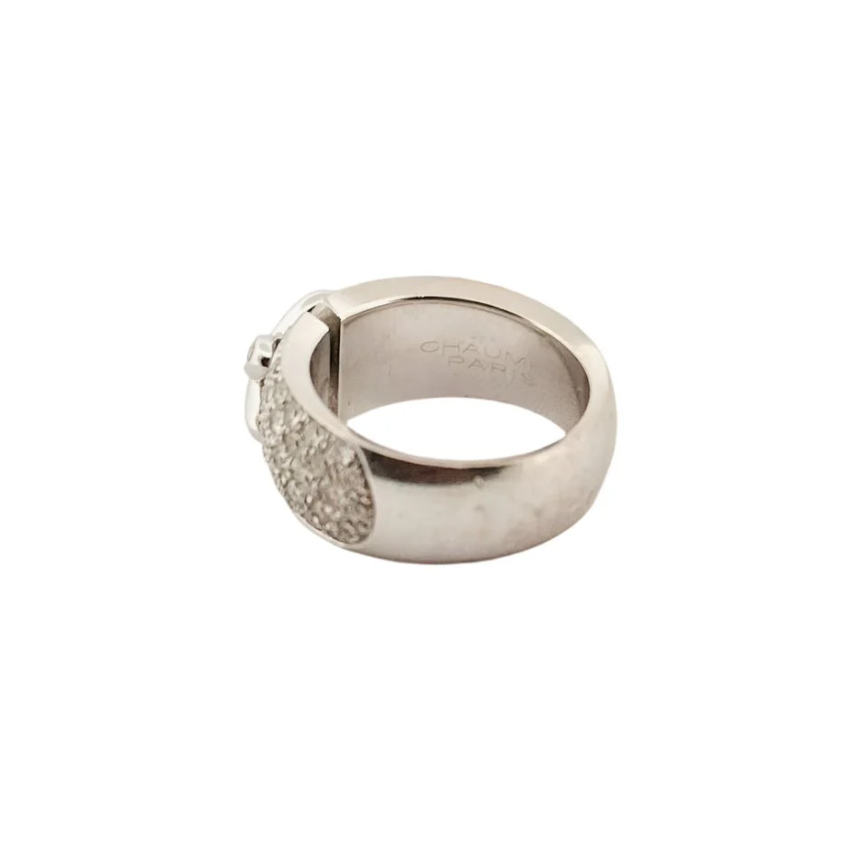 Bague Jonc CHAUMET "Liens" en or blanc et diamants - Image 5