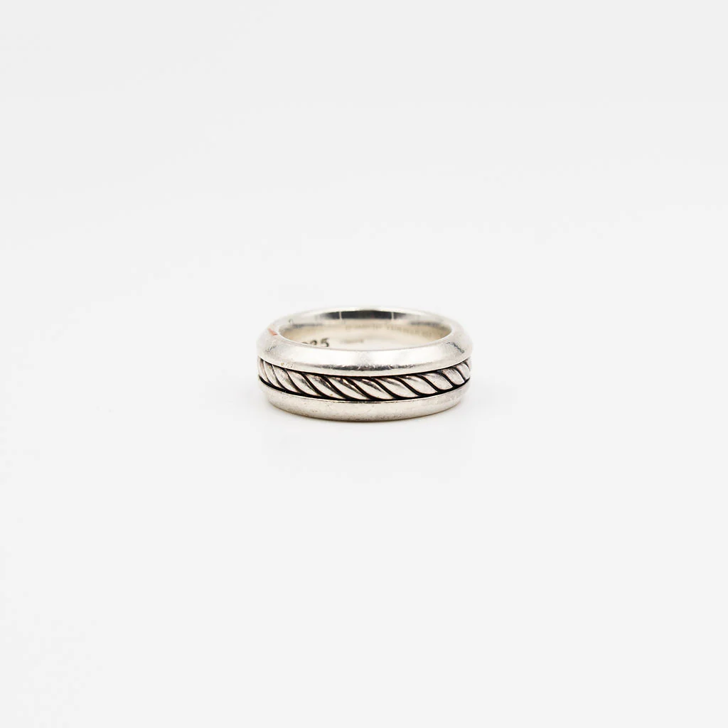 Bague Jonc DAVID YURMAN "Incrustation Câble" en argent - Image 2