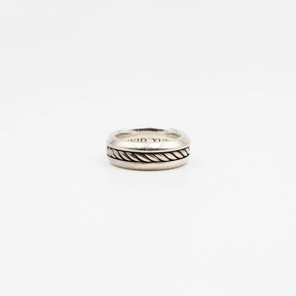 Bague Jonc DAVID YURMAN "Incrustation Câble" en argent - Image 4