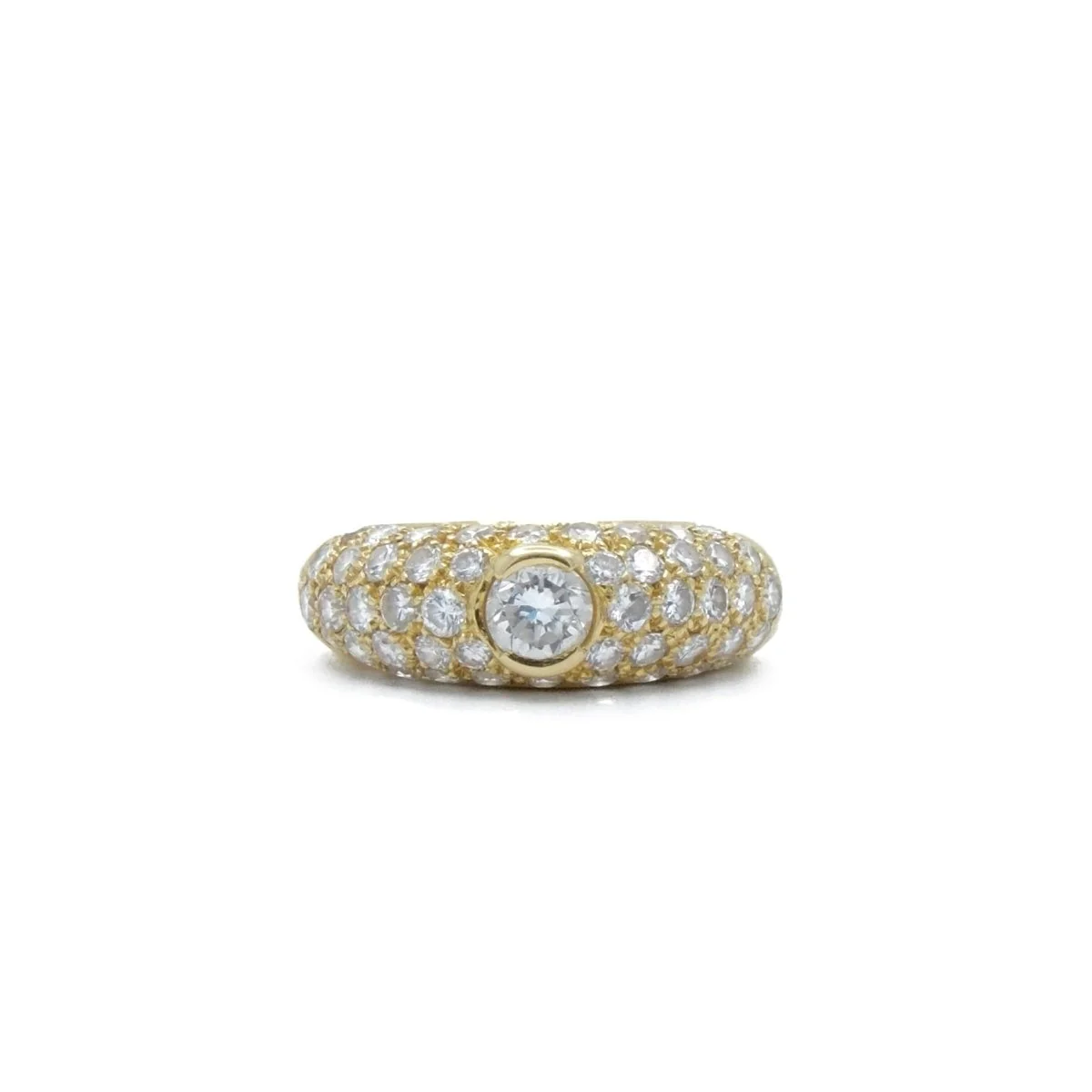 Bague Jonc en or jaune et diamants