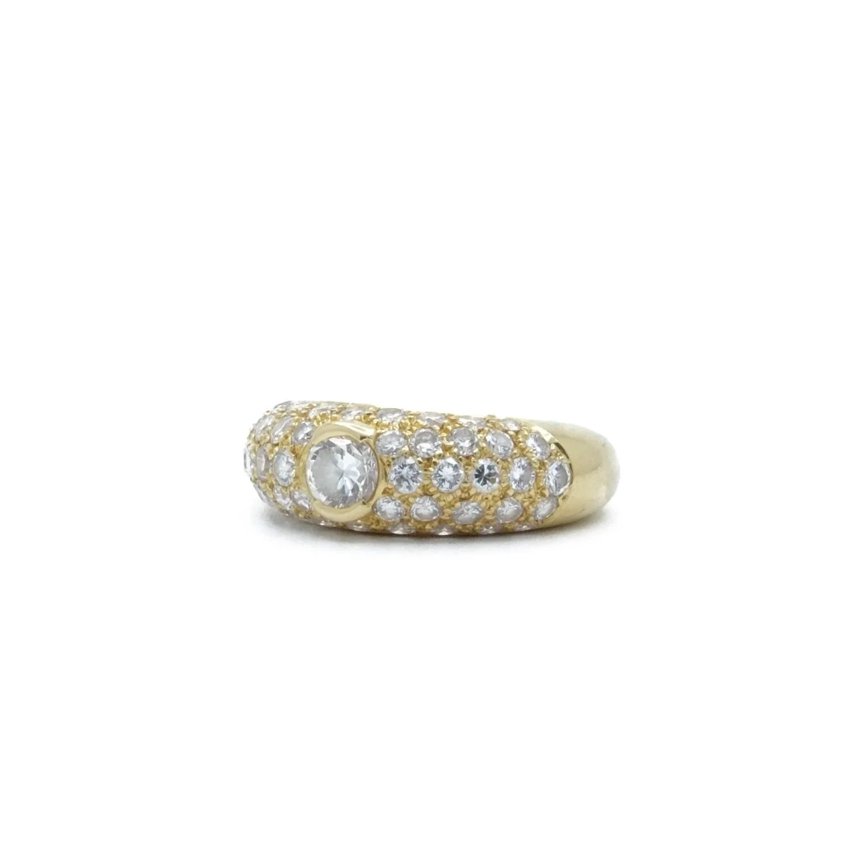 Bague Jonc en or jaune et diamants - Image 3