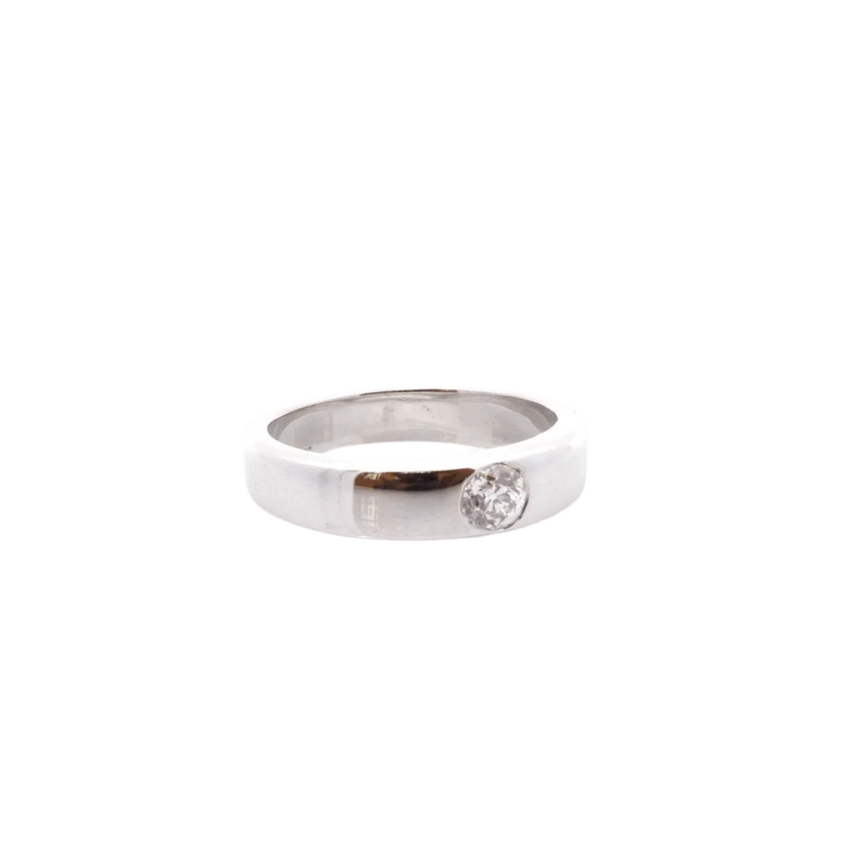 Bague Jonc en or blanc et diamant - Image 4