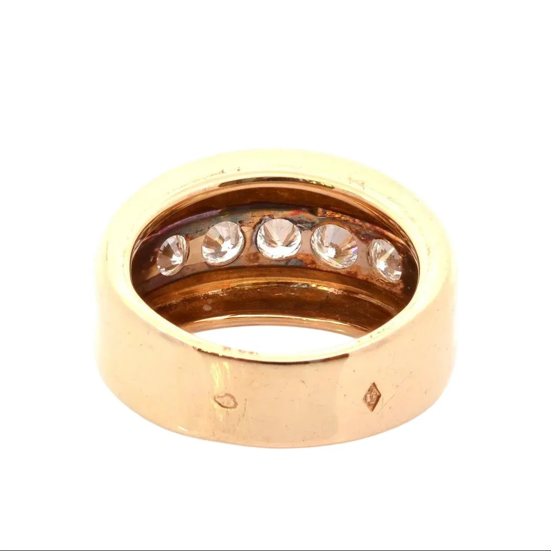 Bague Jonc en or jaune et diamants - Image 3