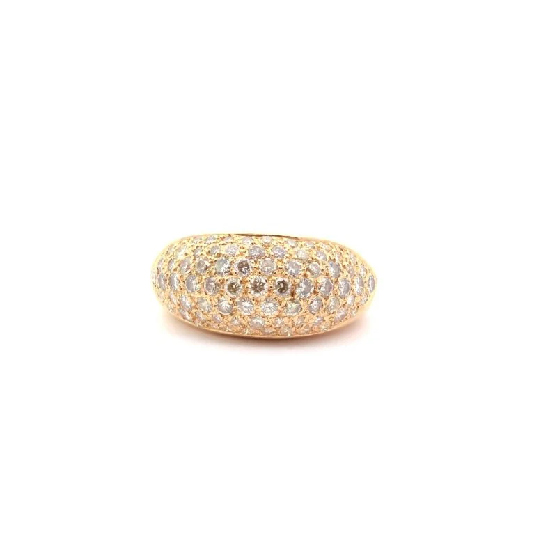 Bague Pavée en or jaune et diamants - Image 3