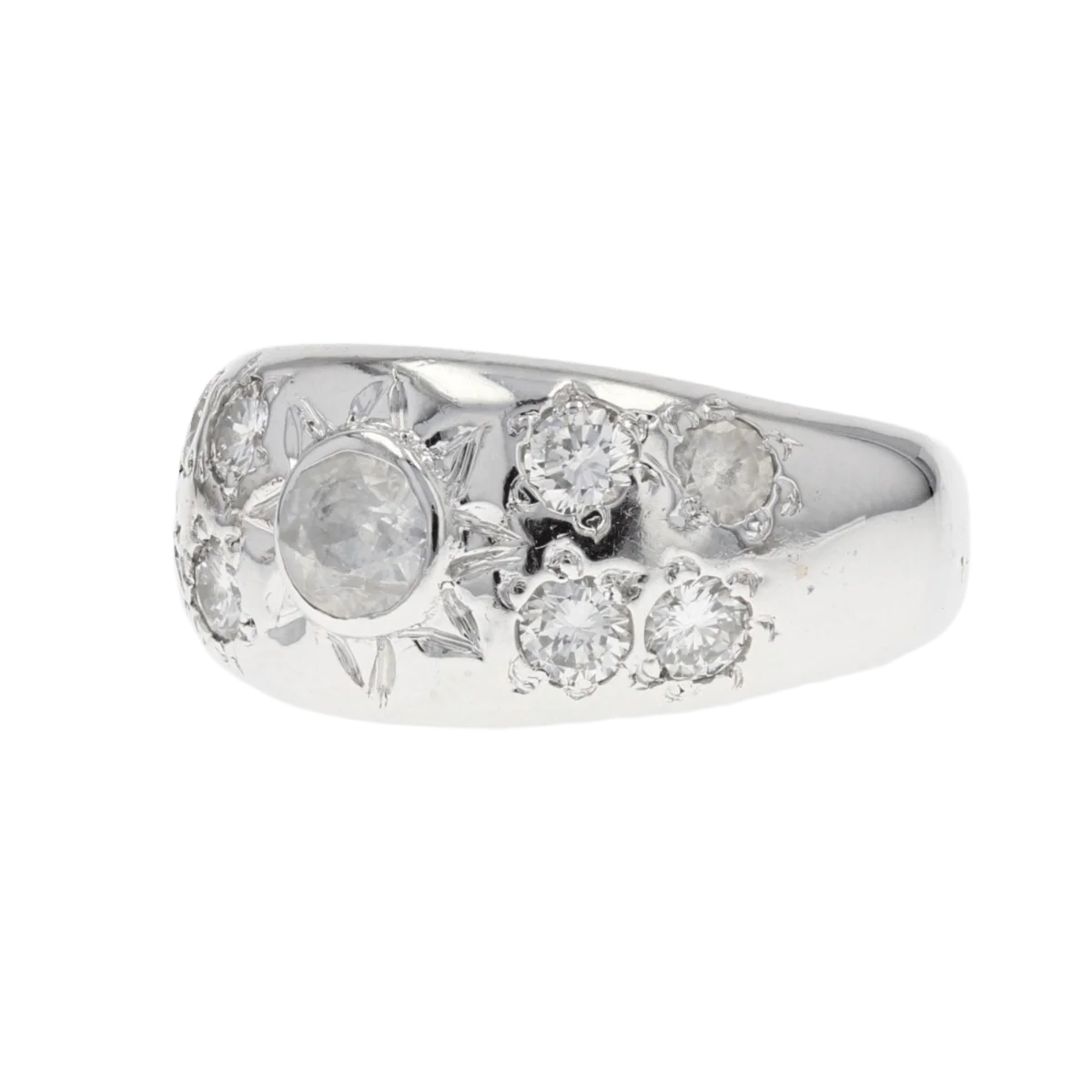 Bague Jonc en or blanc et diamants - Image 3
