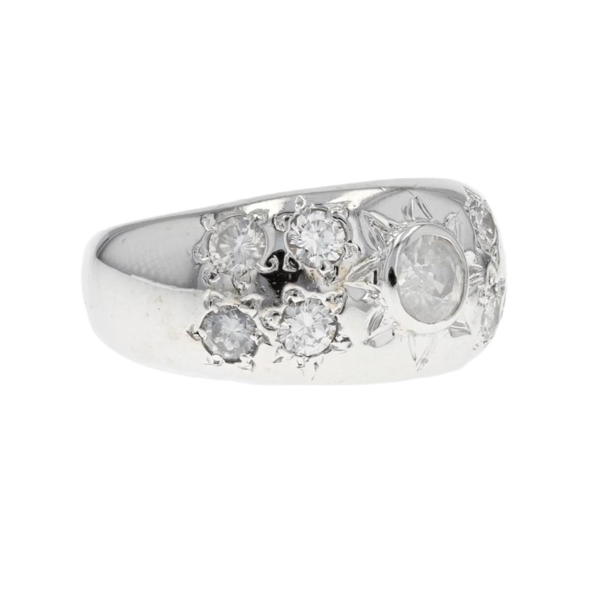 Bague Jonc en or blanc et diamants - Image 5