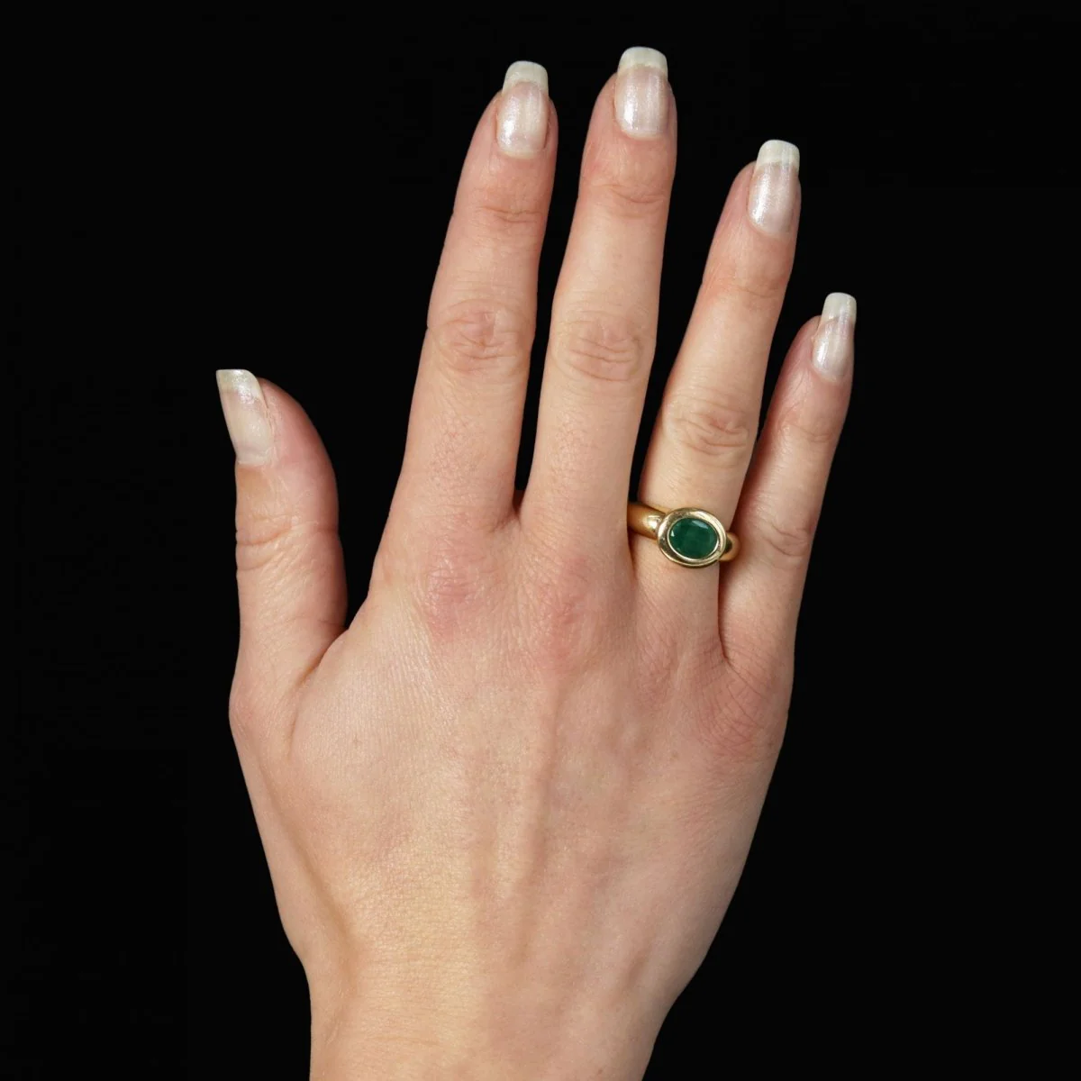 Bague Jonc en or jaune et émeraude - Image 2