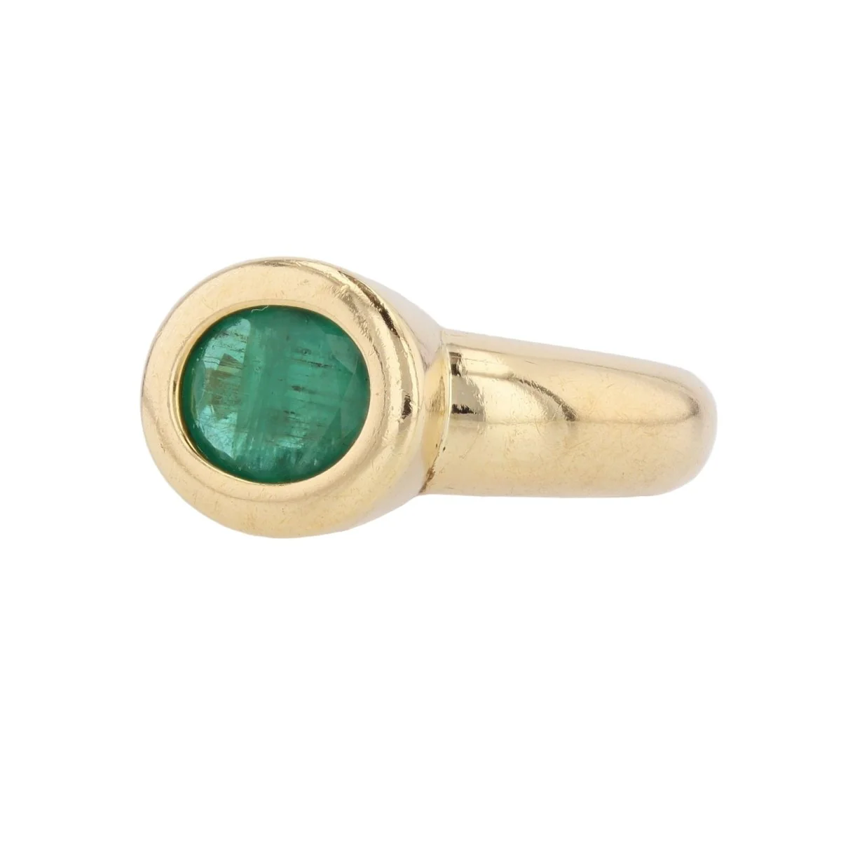 Bague Jonc en or jaune et émeraude - Image 4