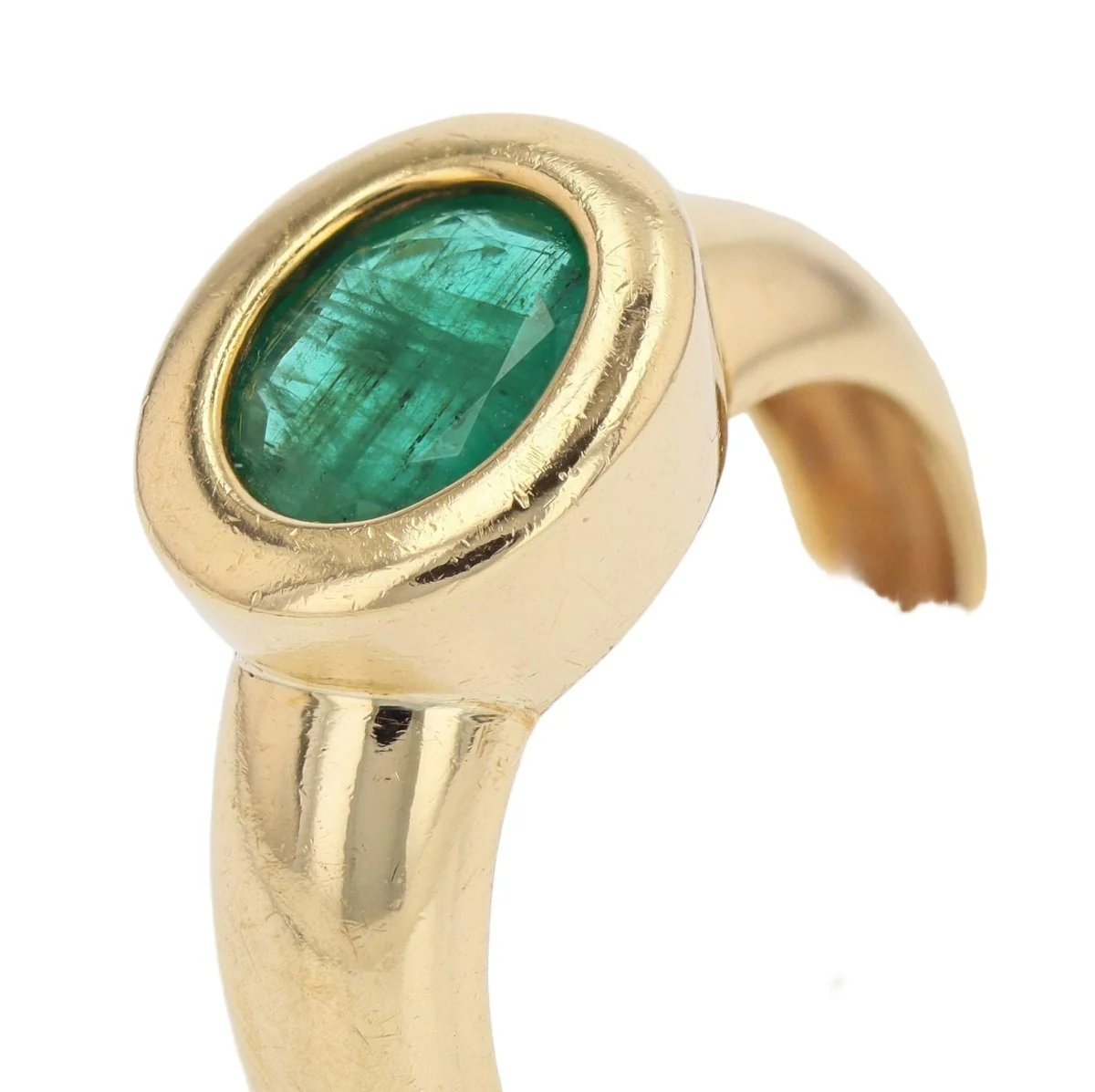 Bague Jonc en or jaune et émeraude - Image 7