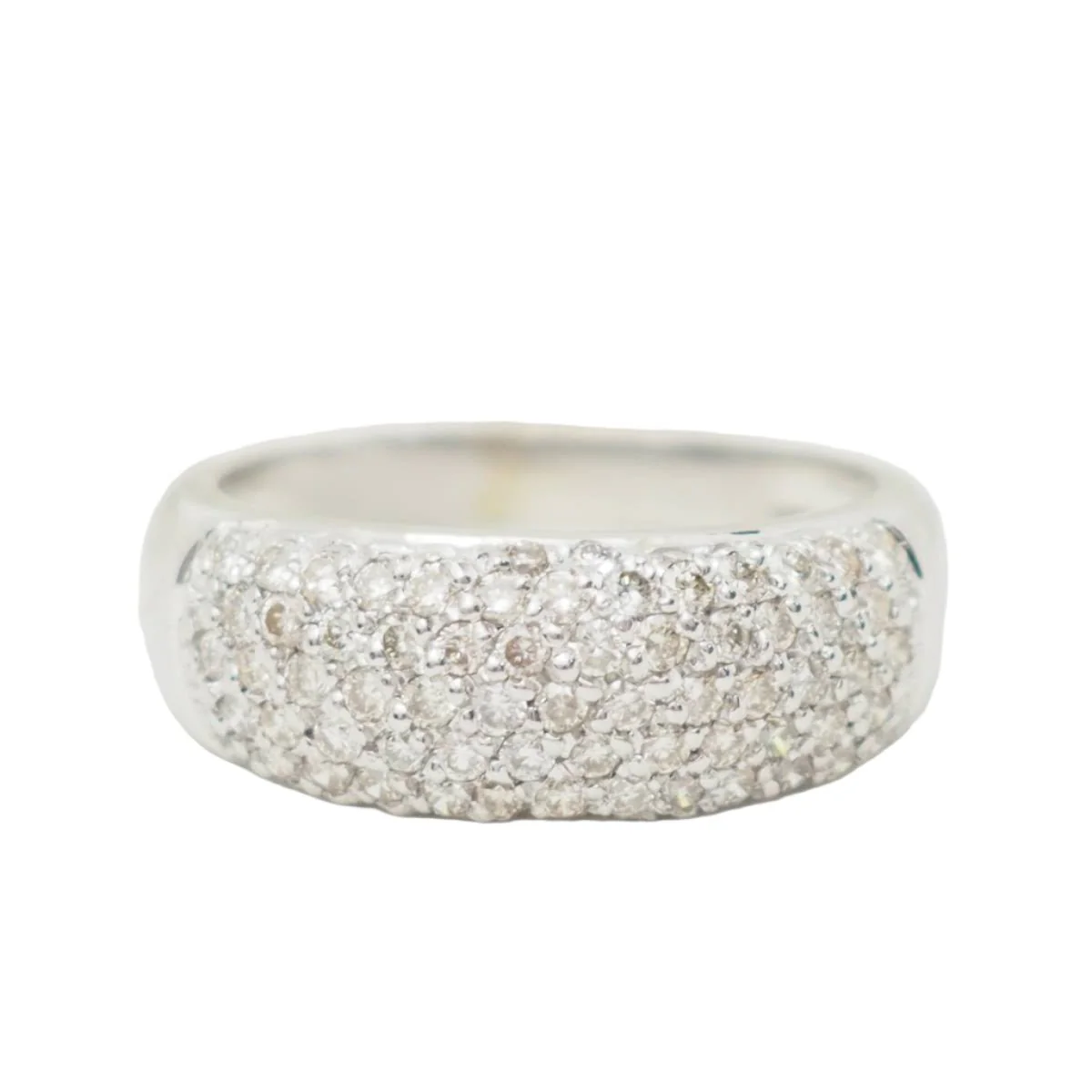 Bague jonc en or blanc et diamants