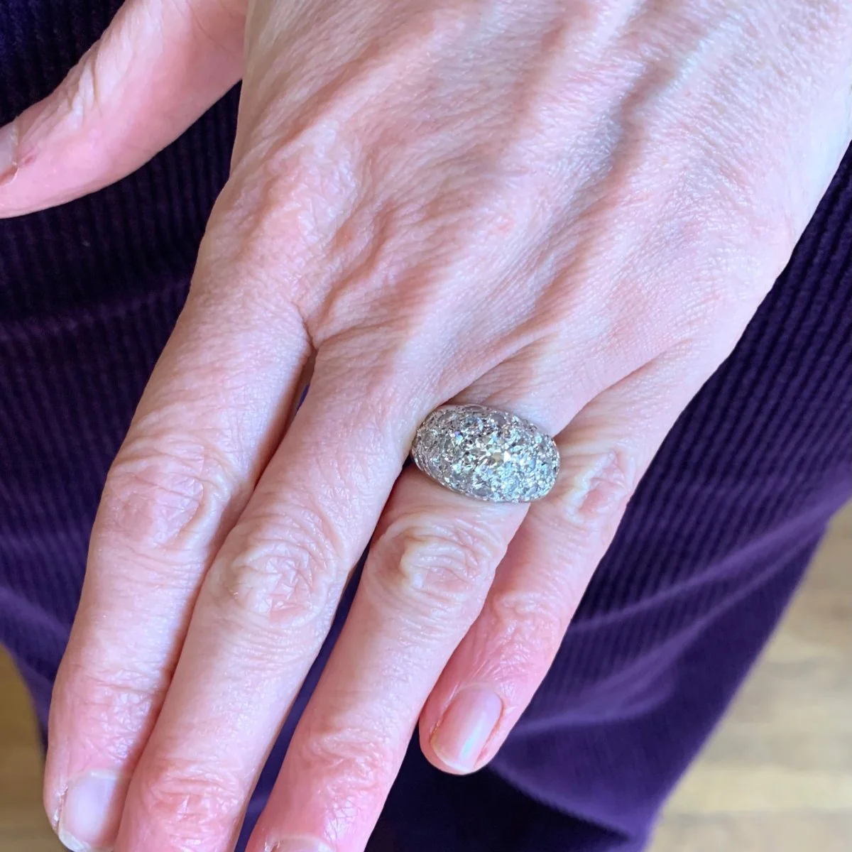 Bague Jonc en or blanc et diamants - Image 2