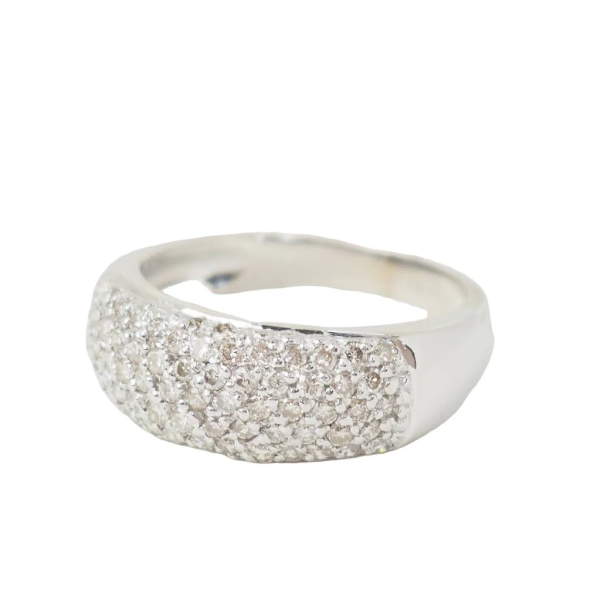 Bague jonc en or blanc et diamants - Image 3