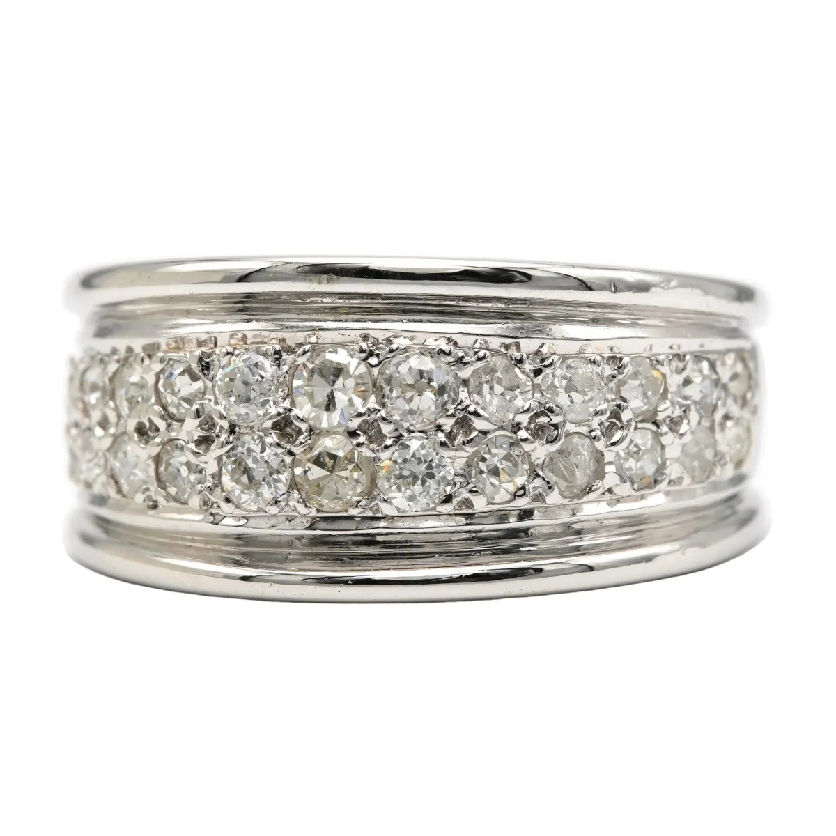 Bague Jonc en or blanc et diamants