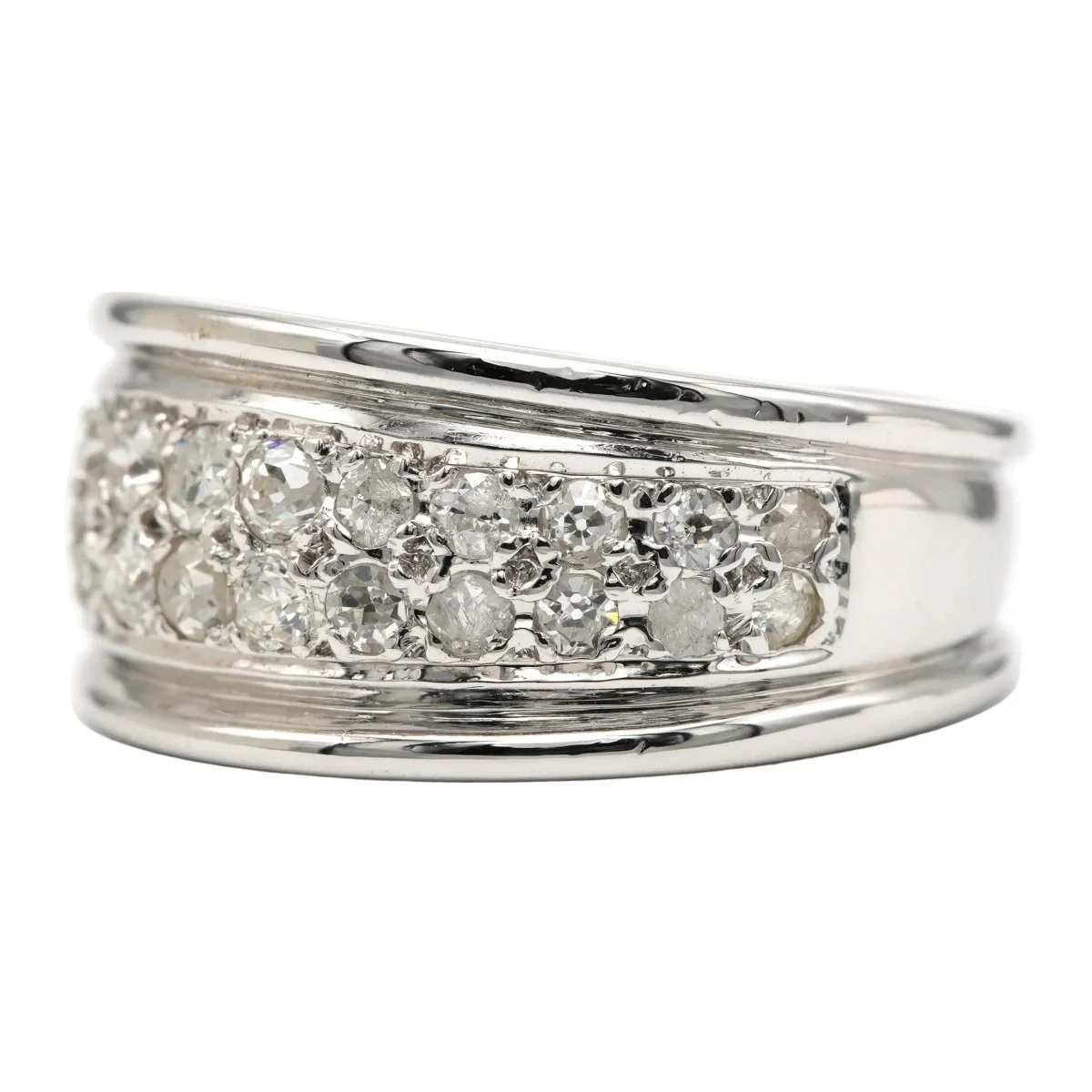 Bague Jonc en or blanc et diamants - Image 2