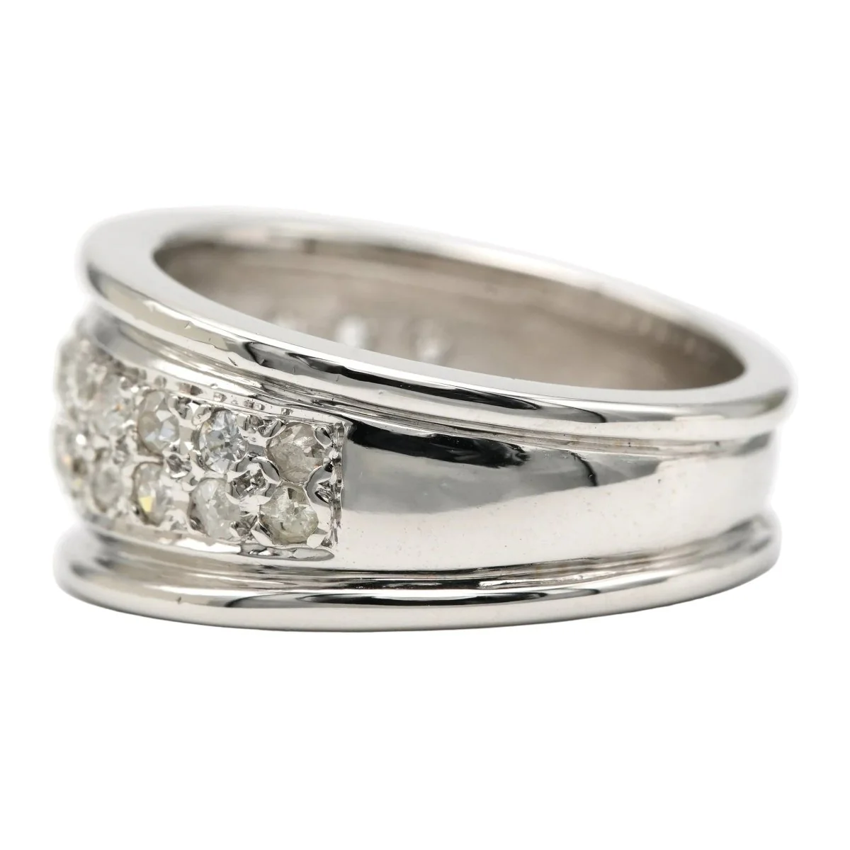 Bague Jonc en or blanc et diamants - Image 3