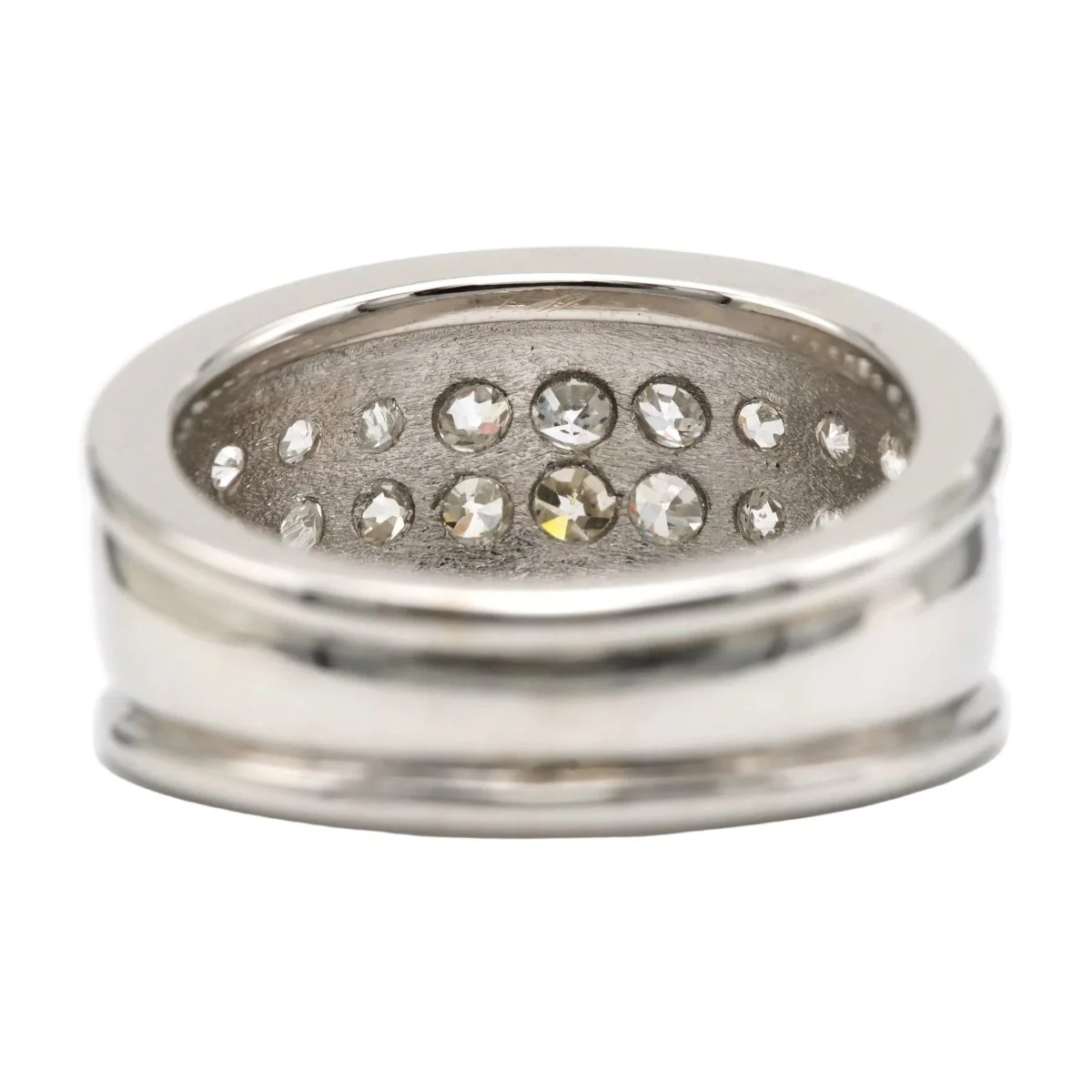 Bague Jonc en or blanc et diamants - Image 4