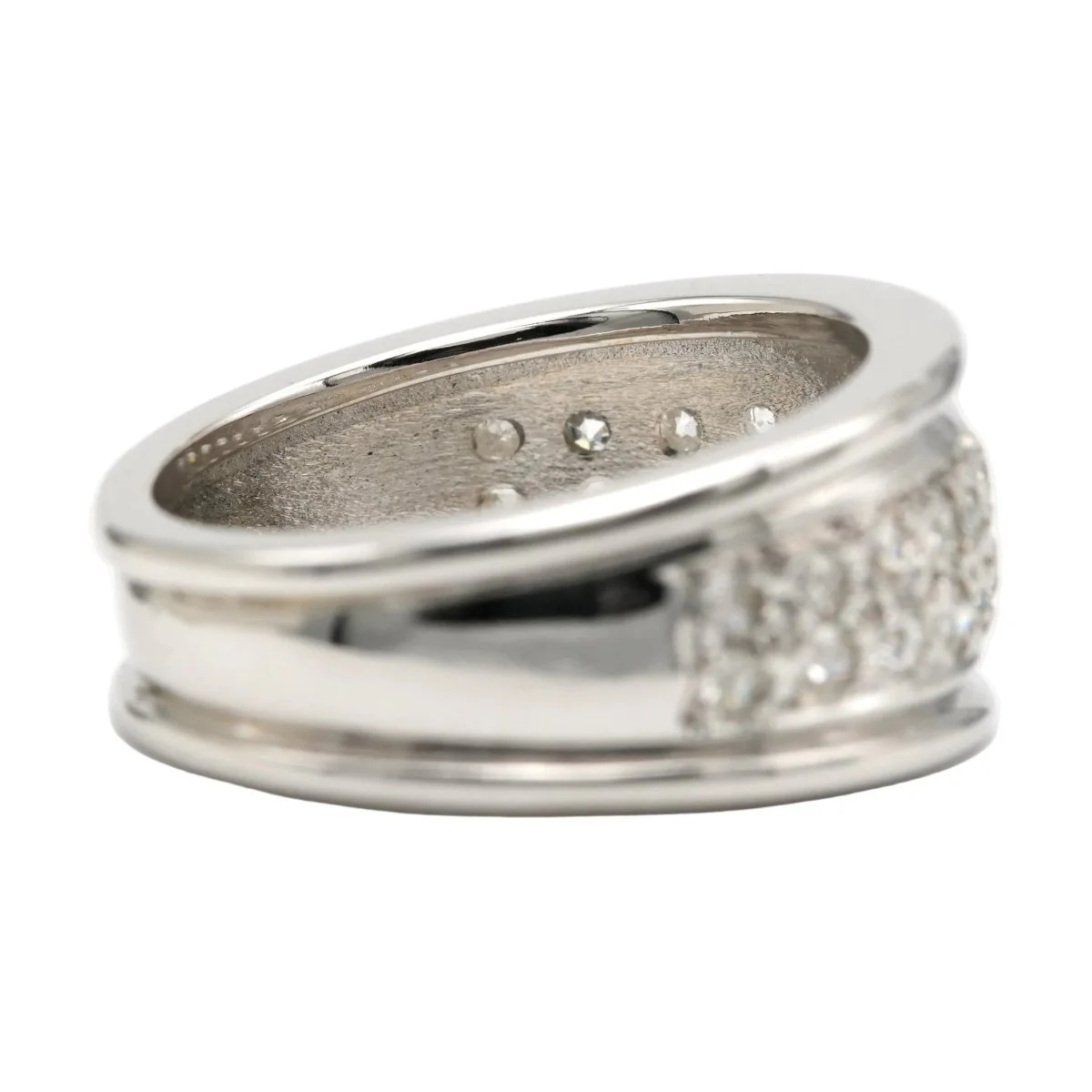 Bague Jonc en or blanc et diamants - Image 5