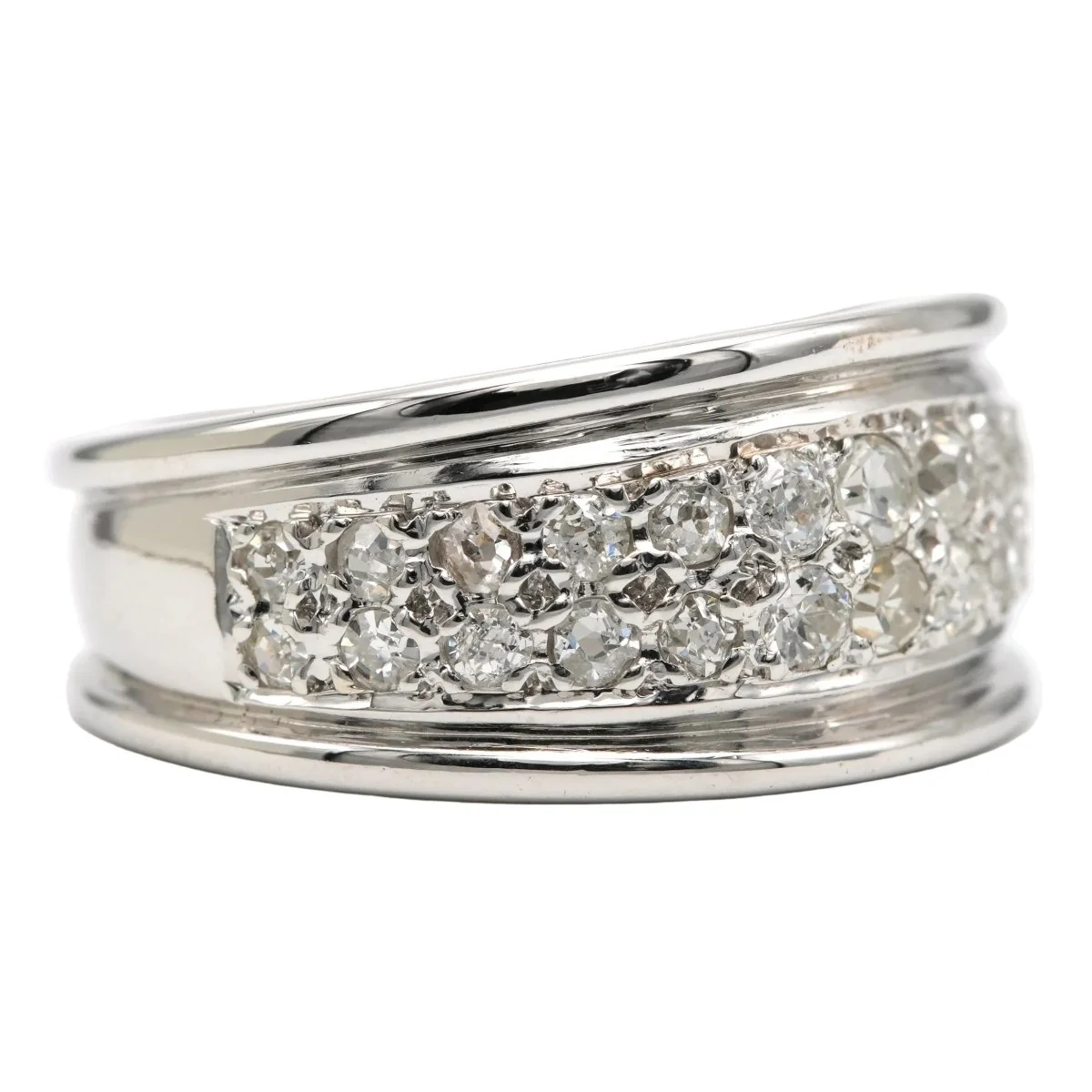 Bague Jonc en or blanc et diamants - Image 6