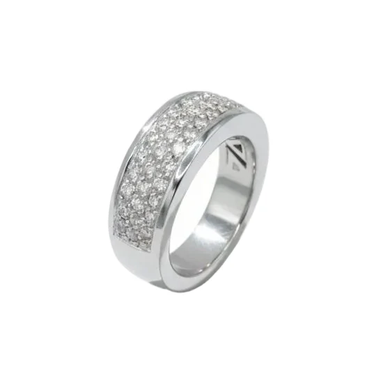 Bague Alliance en or blanc et diamants - Image 5