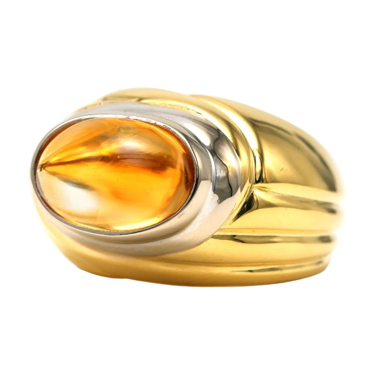 Bague Jonc en or blanc, or jaune et citrine - Image 2