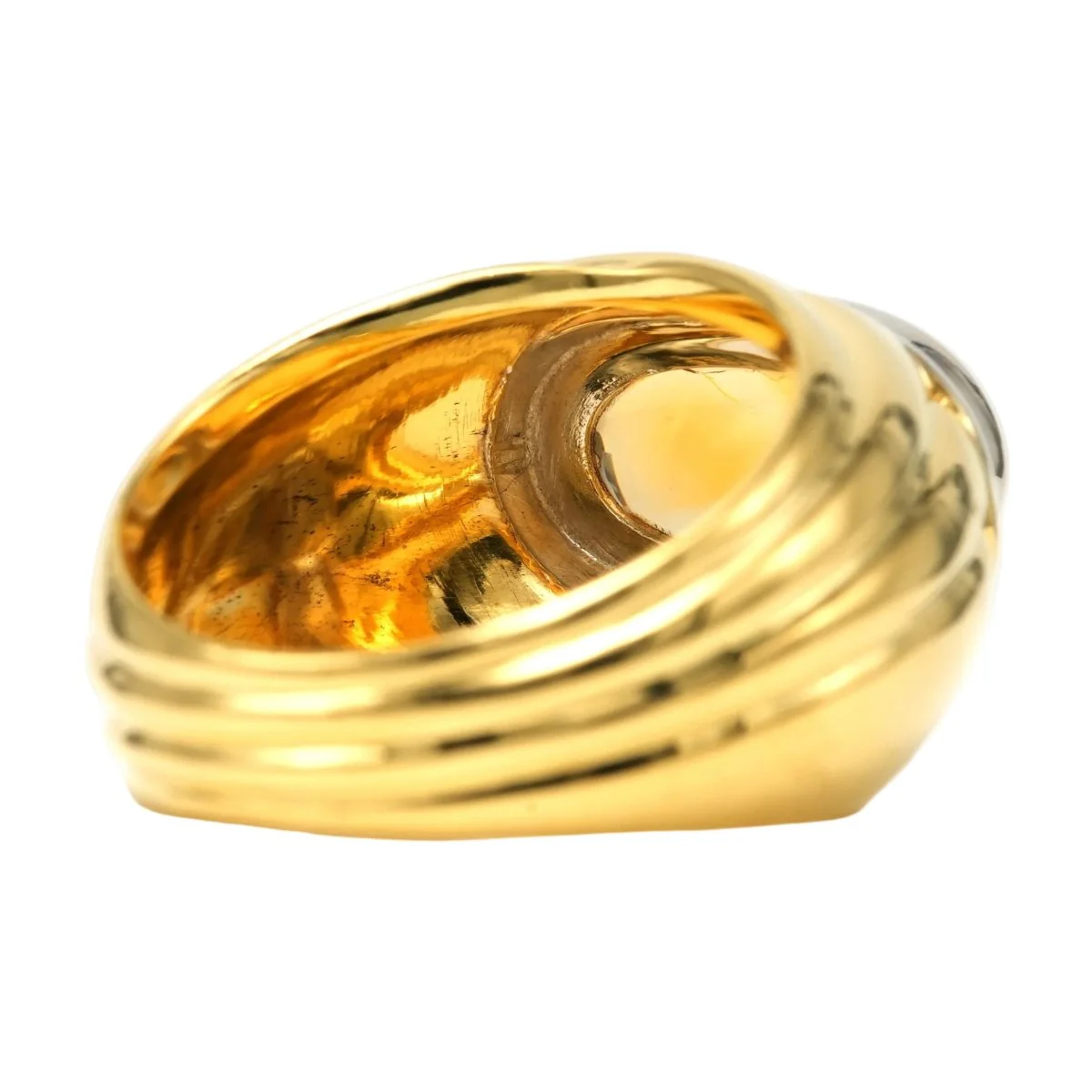 Bague Jonc en or blanc, or jaune et citrine - Image 6