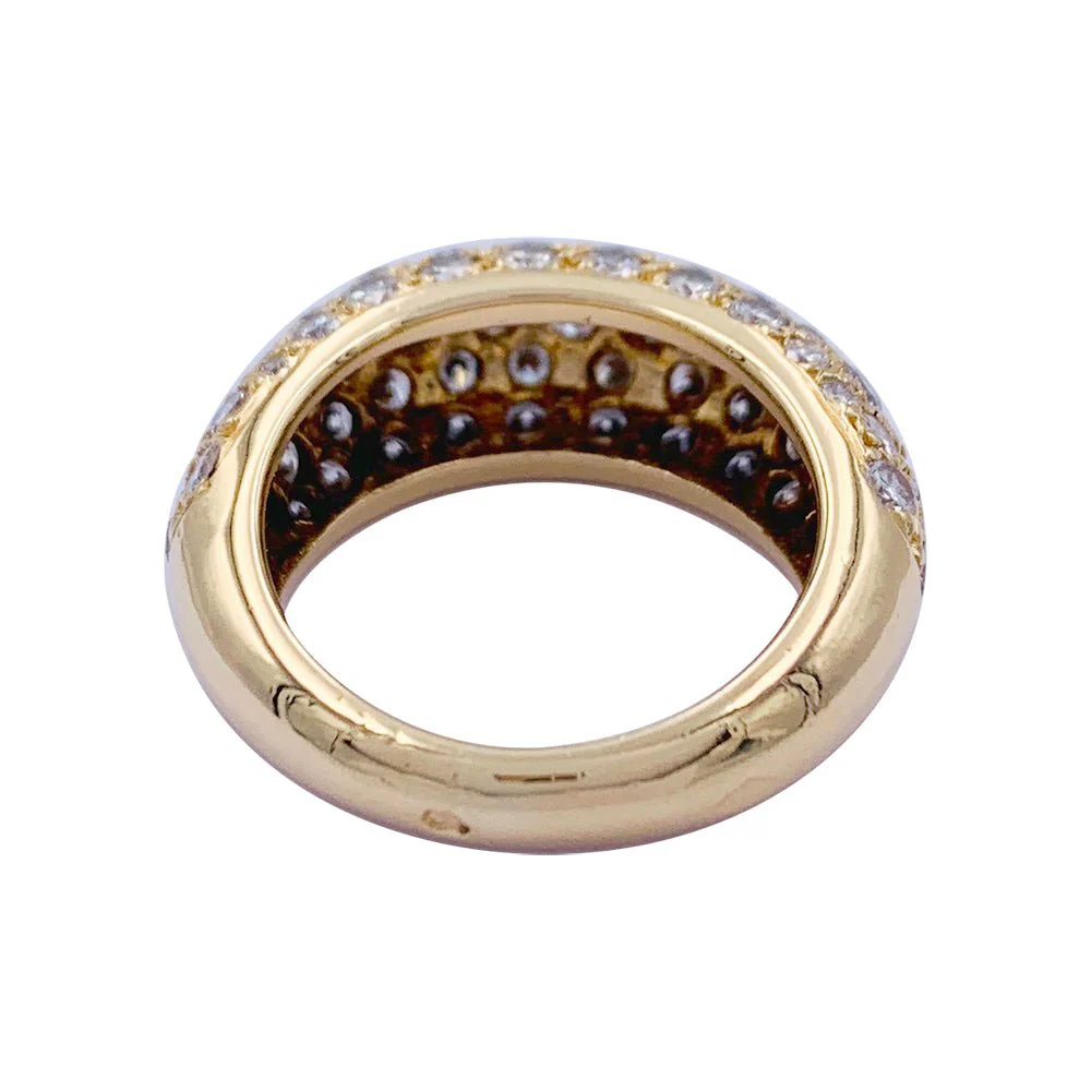 Bague jonc en or jaune, diamants - Image 2