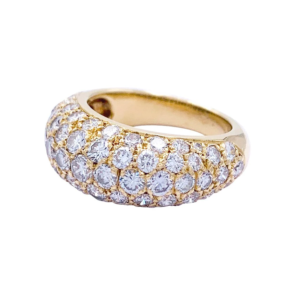 Bague jonc en or jaune, diamants - Image 3