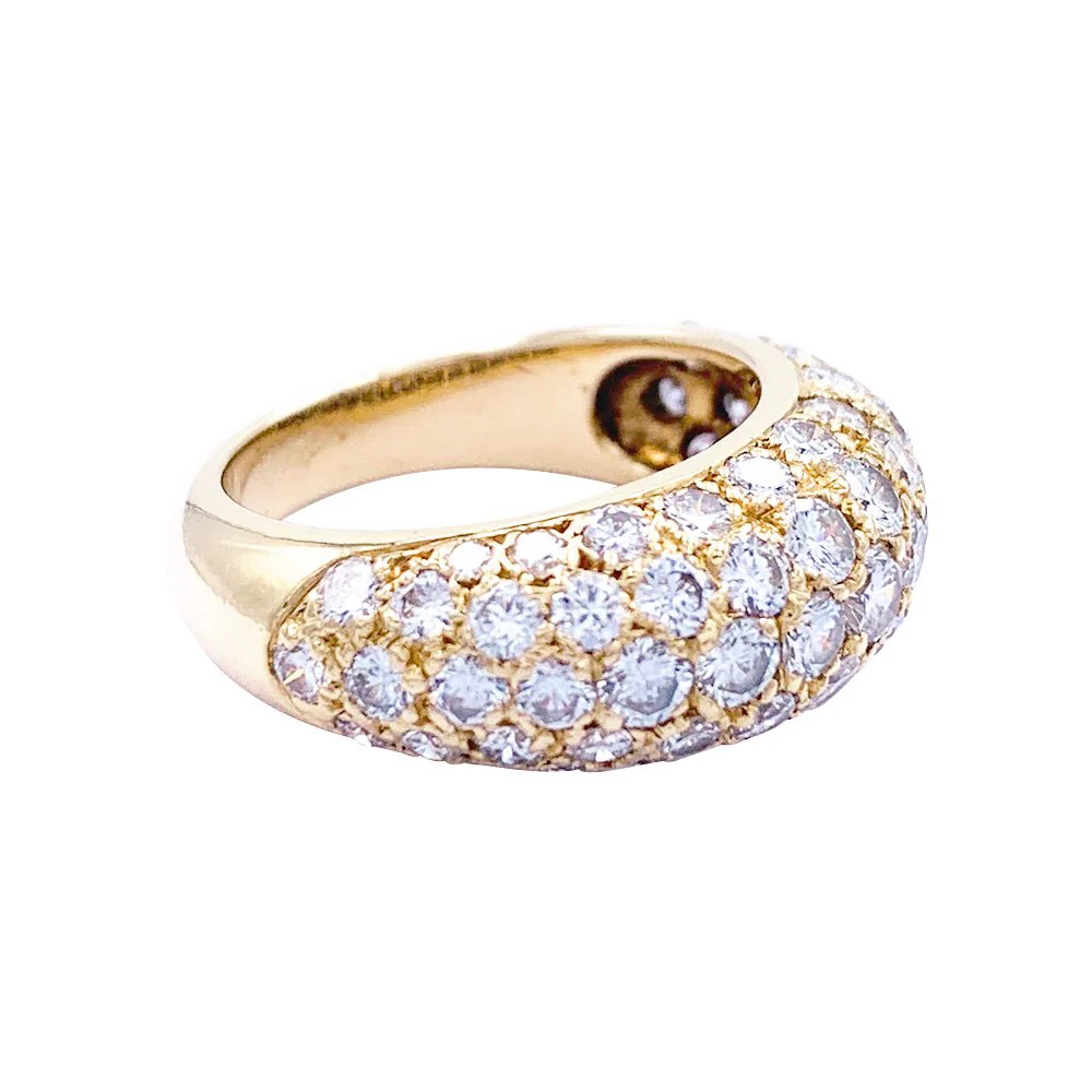 Bague jonc en or jaune, diamants - Image 4