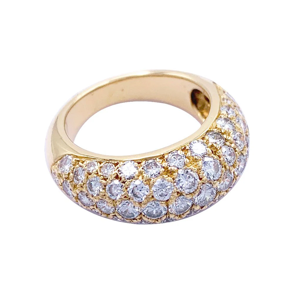 Bague jonc en or jaune, diamants - Image 5