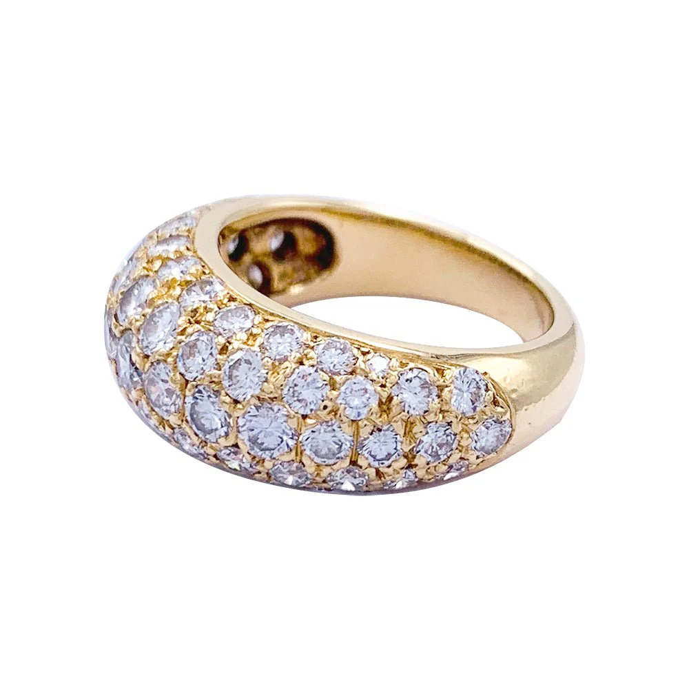Bague jonc en or jaune, diamants - Image 6