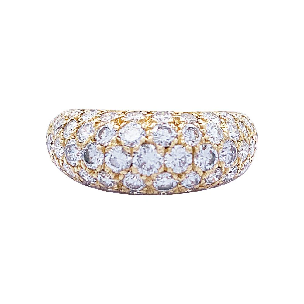 Bague jonc en or jaune, diamants - Image 7