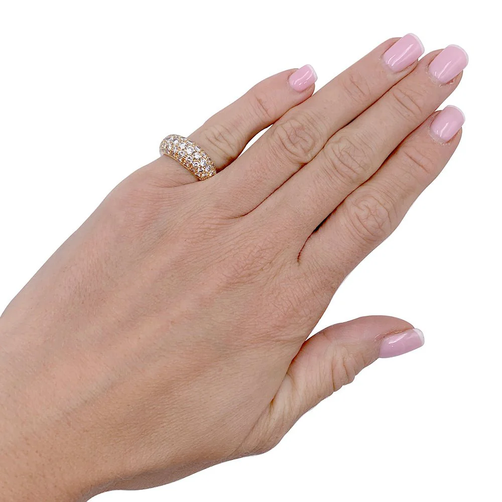 Bague jonc en or jaune, diamants - Image 8