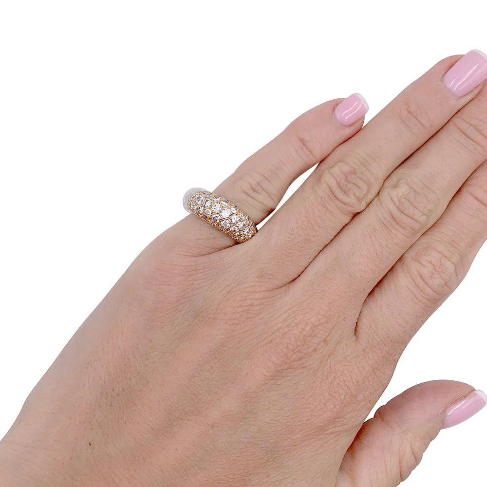 Bague jonc en or jaune, diamants - Image 9