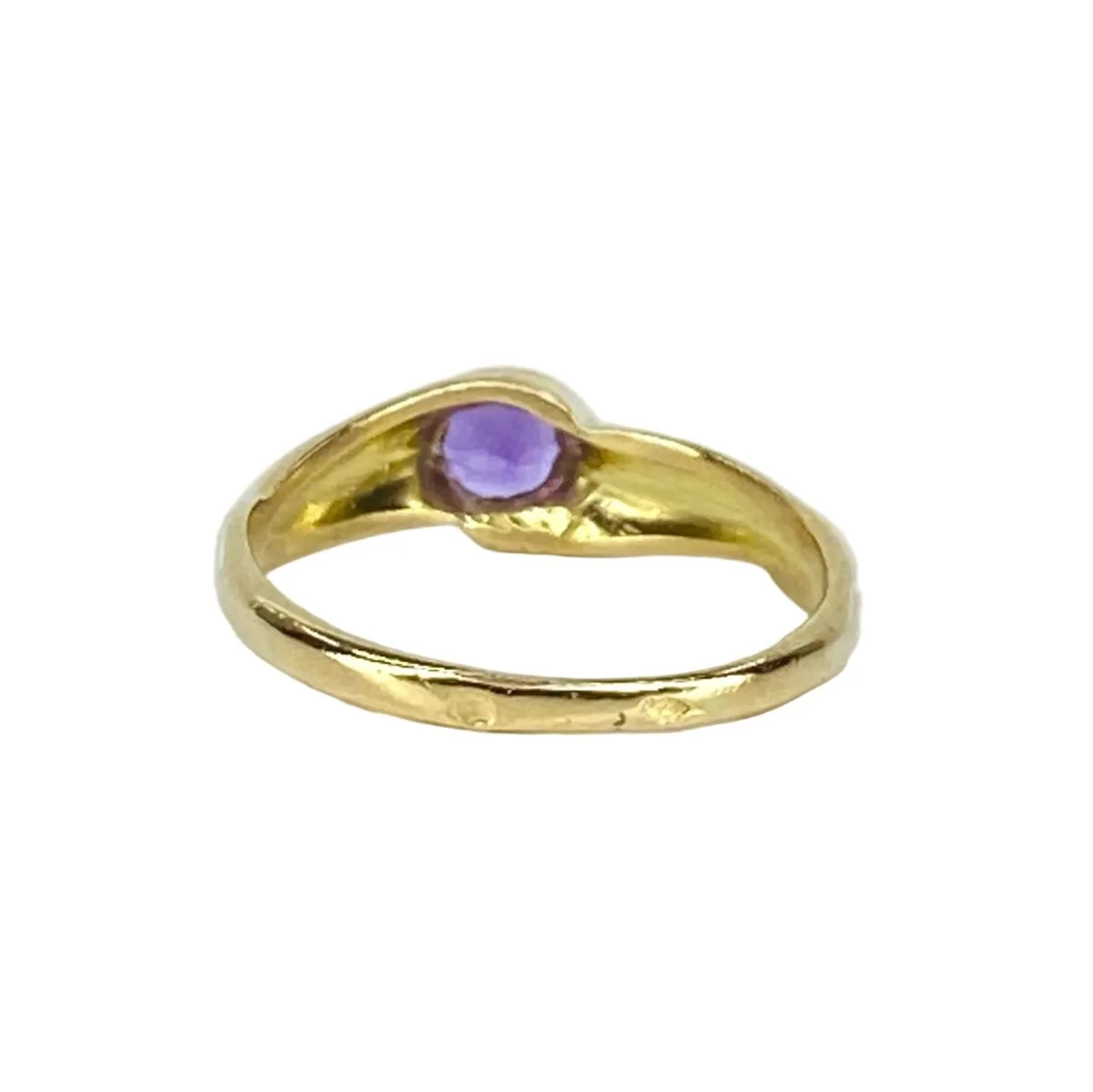 Bague Jonc en or jaune et améthyste - Image 5