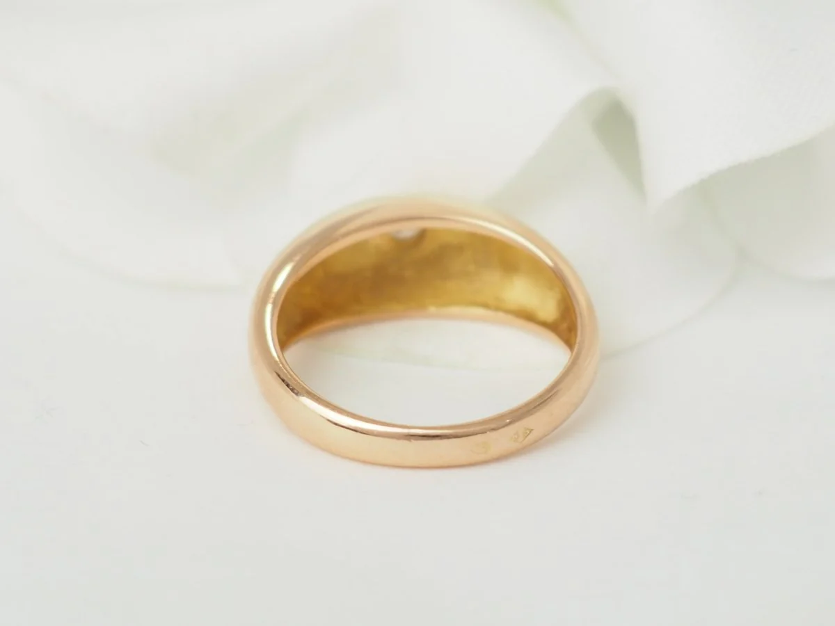 Bague jonc en or jaune et diamant - Image 6