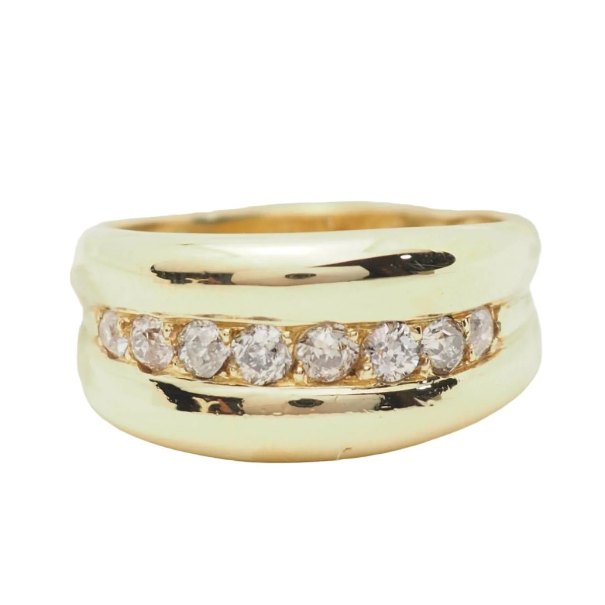 Bague Jonc en or jaune et diamants