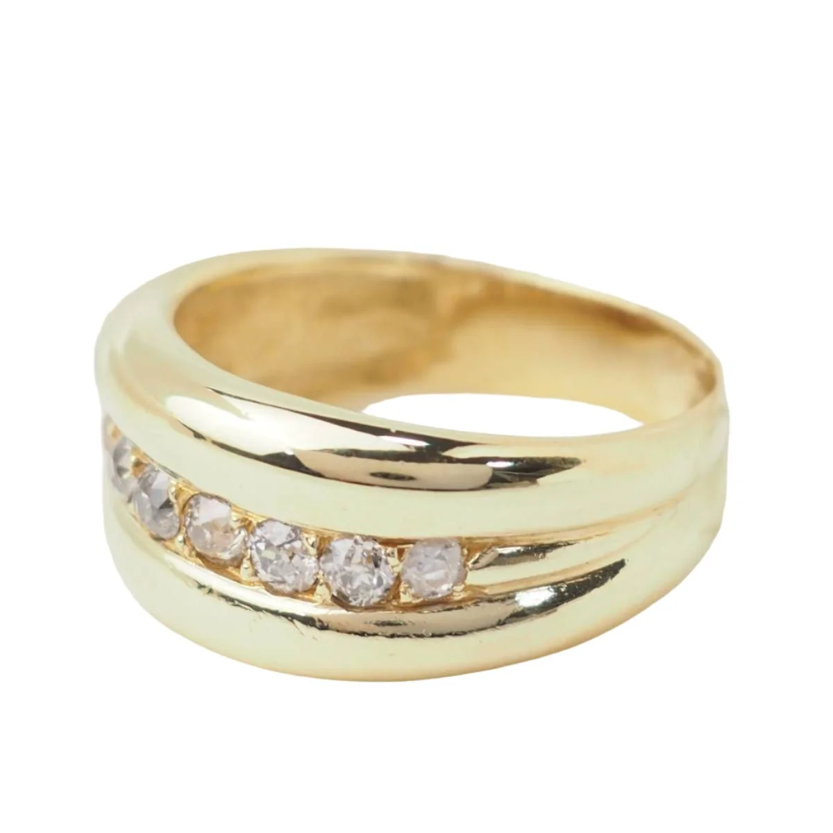Bague Jonc en or jaune et diamants - Image 3