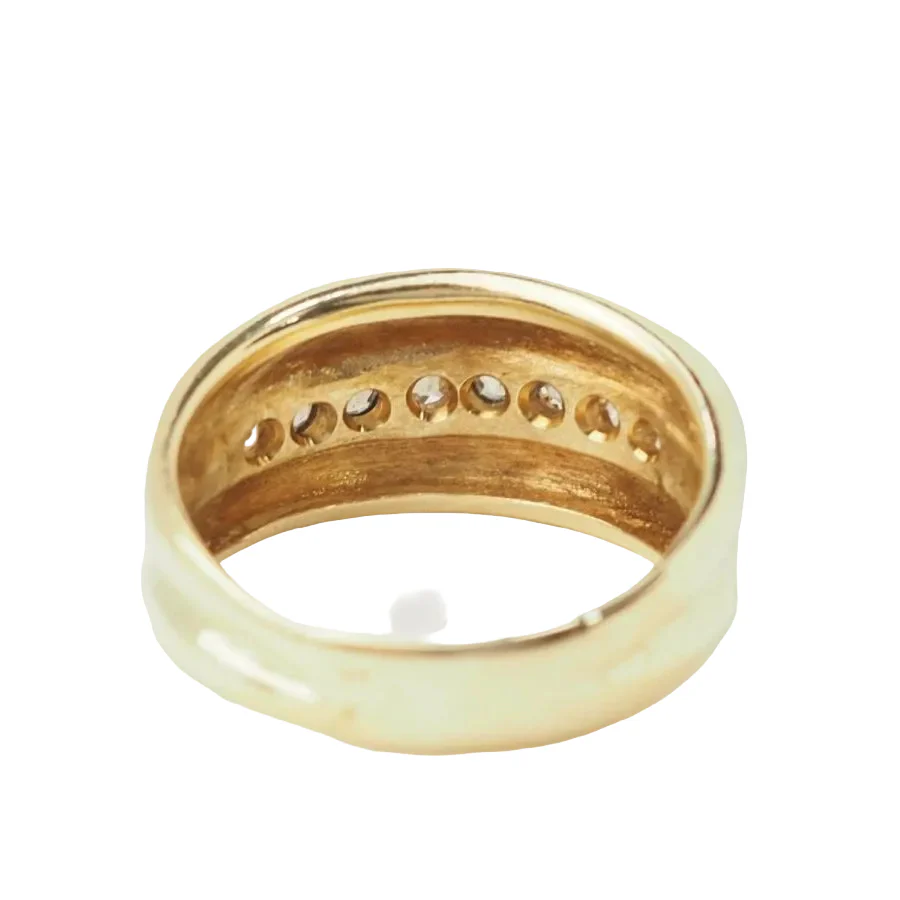 Bague Jonc en or jaune et diamants - Image 4