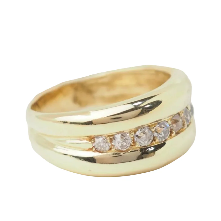Bague Jonc en or jaune et diamants - Image 5