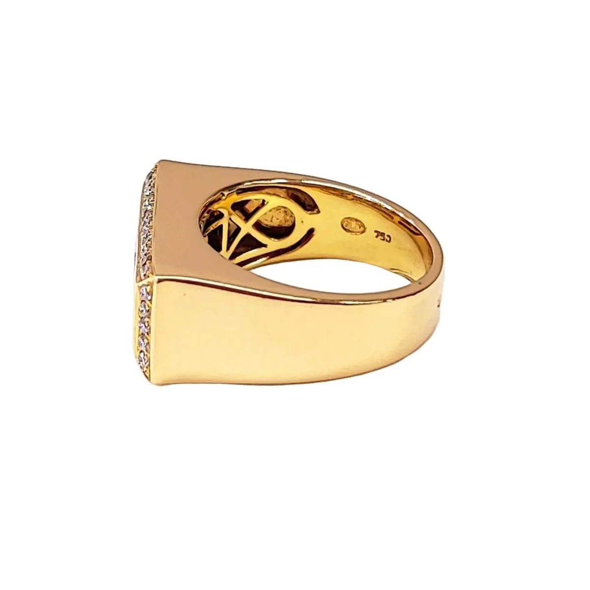Bague Jonc en or jaune et diamants - Image 3