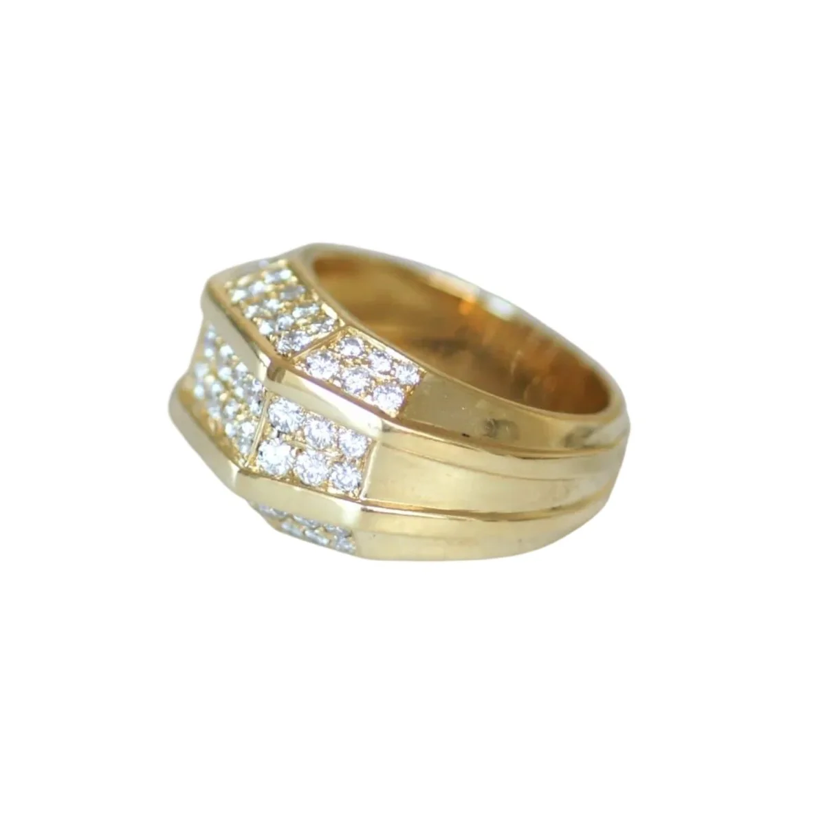 Bague Jonc en or jaune et diamants - Image 3