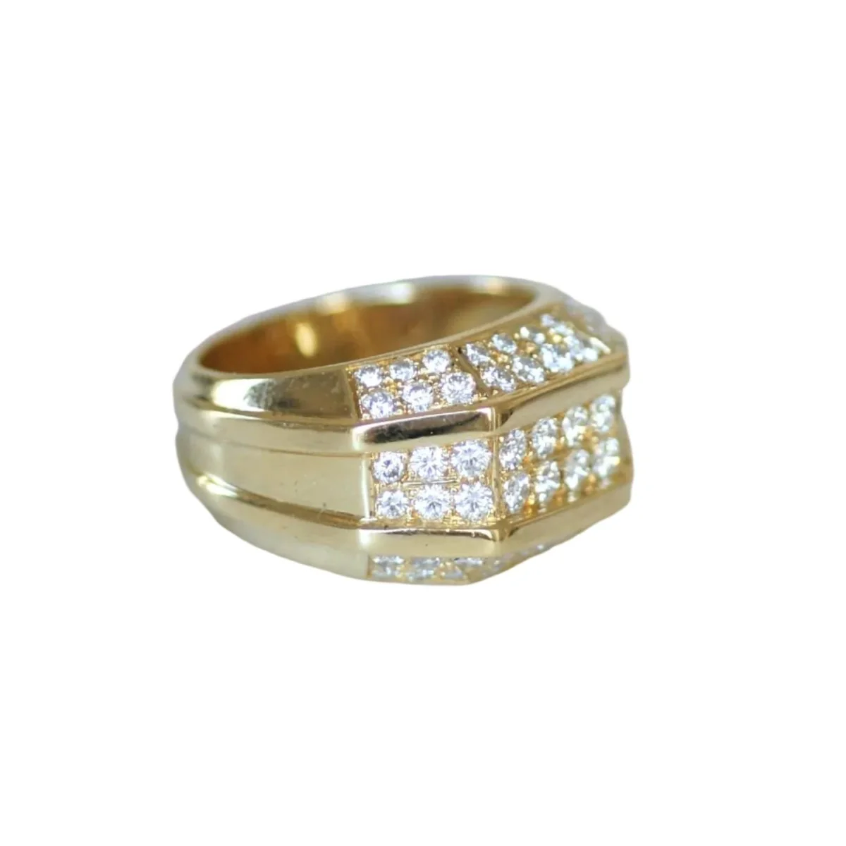 Bague Jonc en or jaune et diamants - Image 5