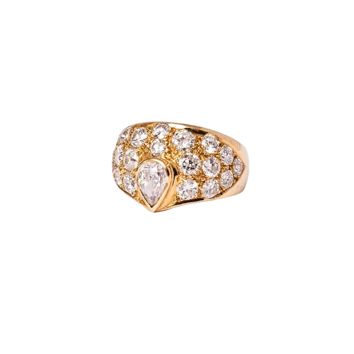 Bague Jonc en or jaune et diamants - Image 3